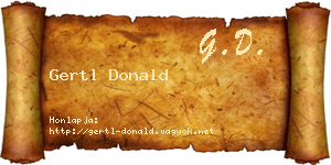 Gertl Donald névjegykártya